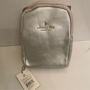 London Fog Janice Silver Sling Bag Crossbody Adjustable Strap NEW with TAG